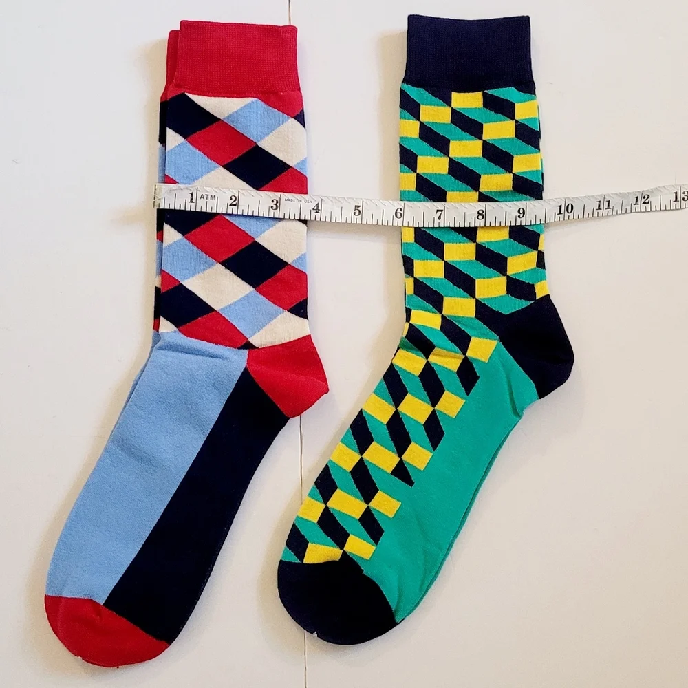 NEW Colorful Geometric Pattern Socks - Picture 2 of 6